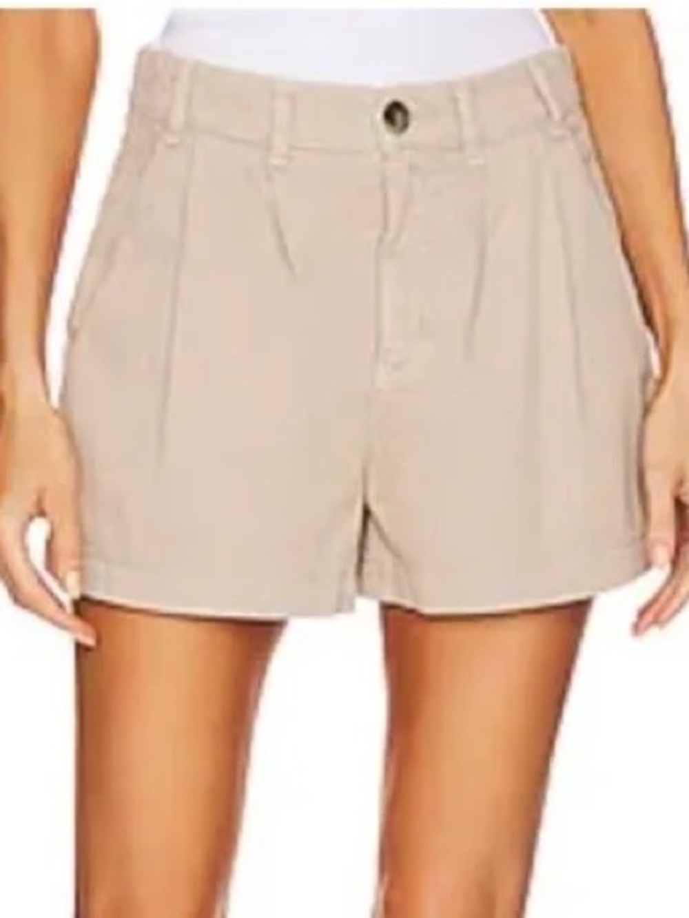 Free People Taupe High-Rise Casual Shorts